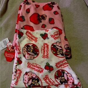 Pink and White Strawberry Pajama Bottoms
